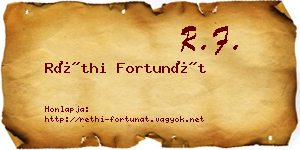 Réthi Fortunát névjegykártya
